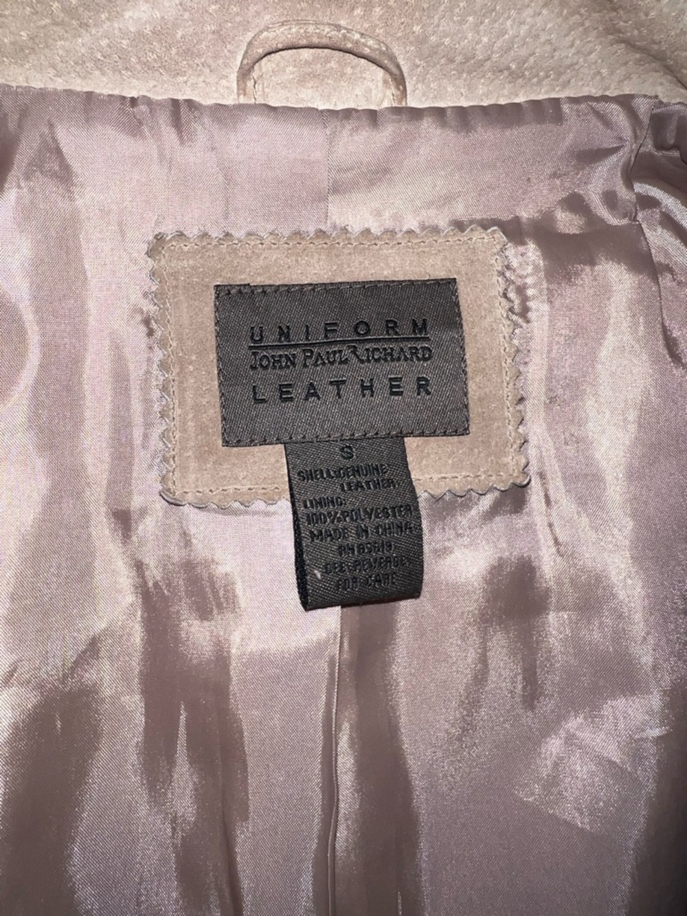 UNIFORM by John Paul Richard Suede Leather Utility Jacket Tan Small - Picture 7 of 13